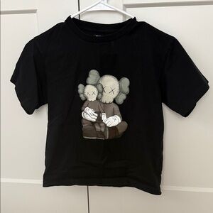 Uniqlo x KAWS Kids Black Tee with Gray Character Graphic